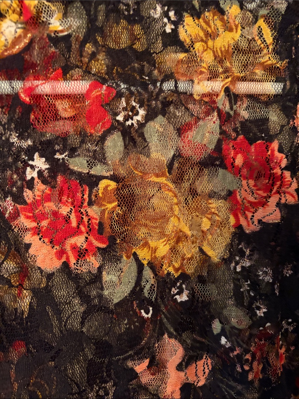 Sheer Floral Lace Bodysuit | Size Small | Shimmer Mesh | Romantic & Chic - Picture 4 of 4
